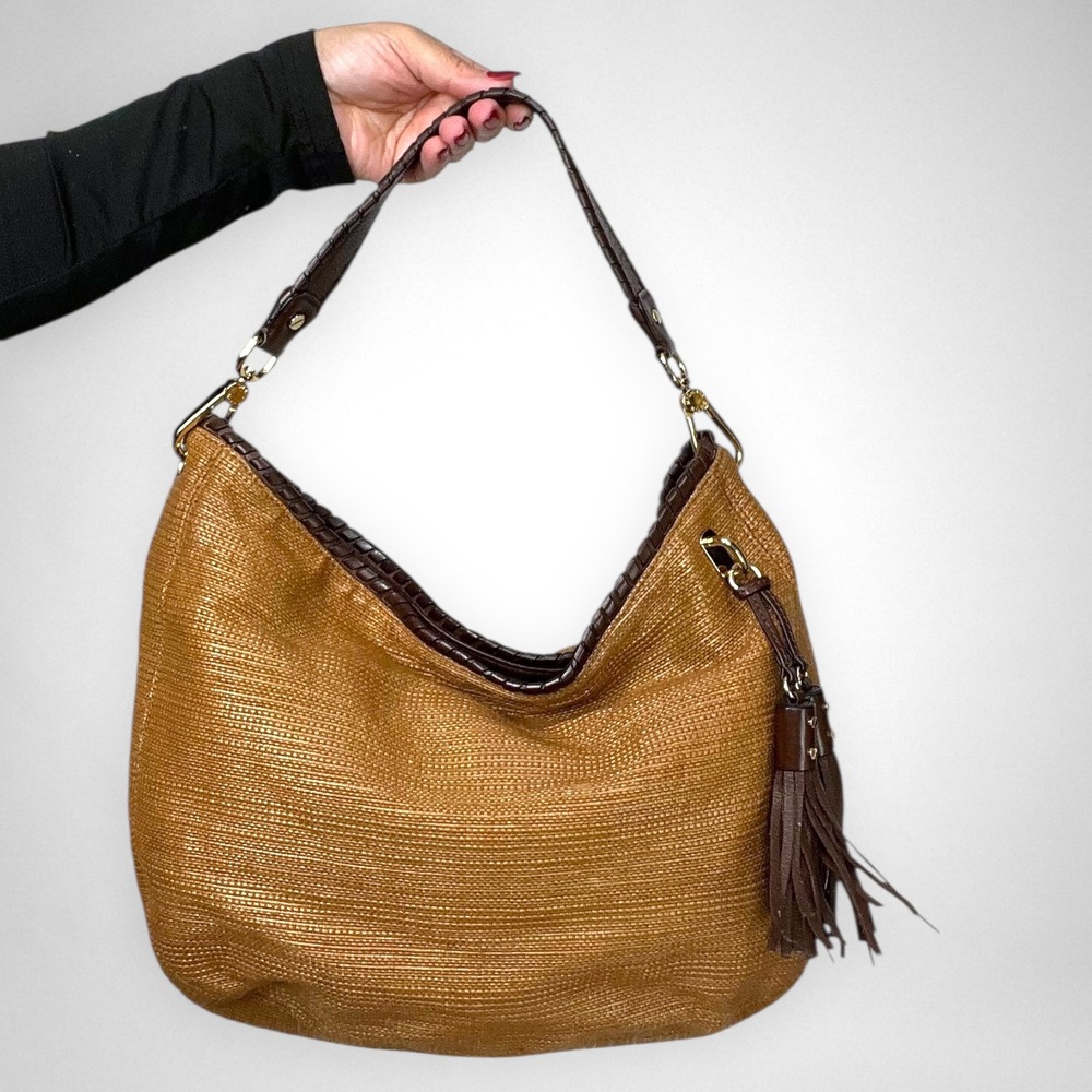 MICHAEL KORS Bennet Straw Hobo Shoulder Bag - Picture 3 of 12